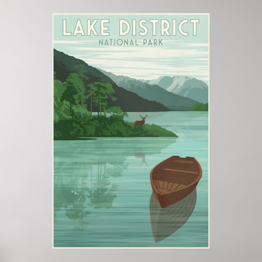 Lake District National Park Reisposter Groen Poster (Voorkant)