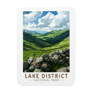 Lake District National Park Travel Art-Vintage Magneet