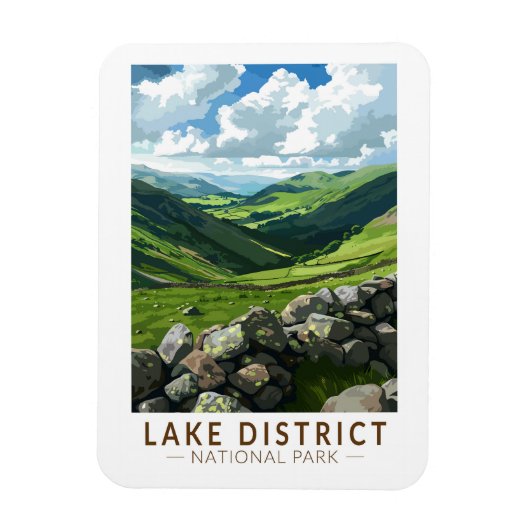 Lake District National Park Travel Art-Vintage Magneet (Verticaal)
