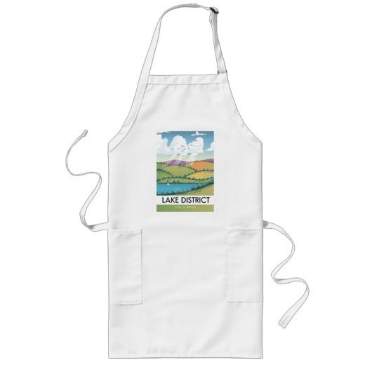 Lake District reisposter. Metaalprint Lang Schort (Voorkant)