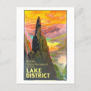 Lake District UK Travel Poster Briefkaart