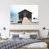 Lake Dock Boathouse Canvas Afdruk (Insitu (Slaapkamer))