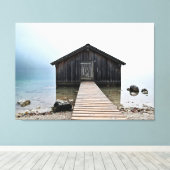 Lake Dock Boathouse Canvas Afdruk (Insitu (Houten vloer))