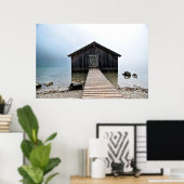 Lake Dock Boathouse Poster (Thuiskantoor)