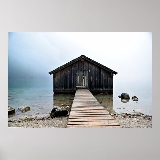 Lake Dock Boathouse Poster (Voorkant)