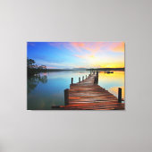 Lake Dock Pier Sunrise Canvas Afdruk (Voorkant)