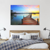 Lake Dock Pier Sunrise Canvas Afdruk (Insitu (Slaapkamer))