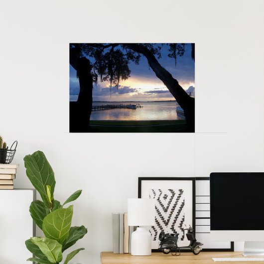 Lake Dora Florida Sunset bij nacht poster foto art (Thuiskantoor)