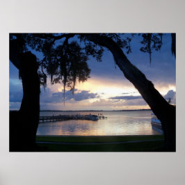 Lake Dora Florida Sunset bij nacht poster foto art