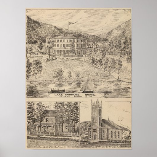 Lake Dunmore House in Salisbury Poster (Voorkant)