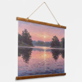 Lake During Dusk Hangend Wandkleed (Gebogen)