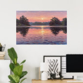 Lake During Dusk Poster (Thuiskantoor)