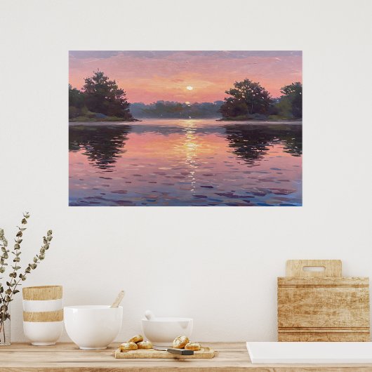 Lake During Dusk Poster (Keuken)