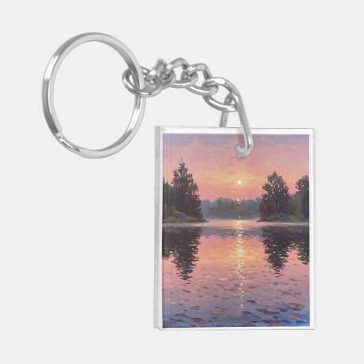 Lake During Dusk Sleutelhanger (Voorkant Links)