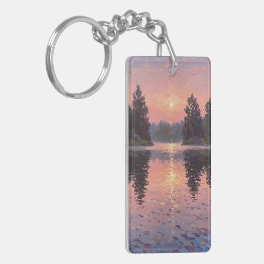 Lake During Dusk Sleutelhanger (Voorkant Links)