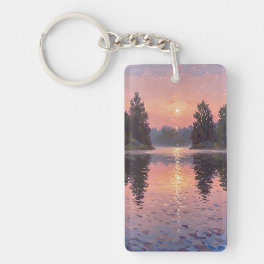 Lake During Dusk Sleutelhanger (Voorkant)