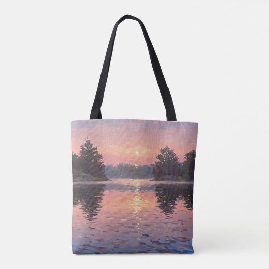 Lake During Dusk Tote Bag (Achterkant)