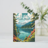 Lake Eibsee Duitsland Reiskunst Vintage Briefkaart (Staand voorkant)