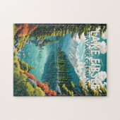 Lake Eibsee Duitsland Reiskunst Vintage Legpuzzel (Horizontaal)