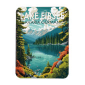 Lake Eibsee Duitsland Reiskunst Vintage Magneet (Verticaal)