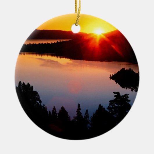 Lake Emerald Bay Tahoe Sunset Keramisch Ornament (Voorkant)