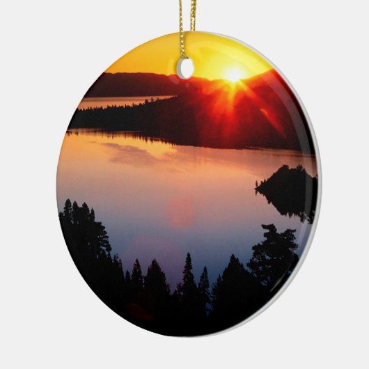 Lake Emerald Bay Tahoe Sunset Keramisch Ornament (Links)