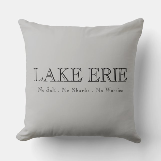 Lake Erie, Great Lake humor, geen haaien, geen zou Kussen (Voorkant)