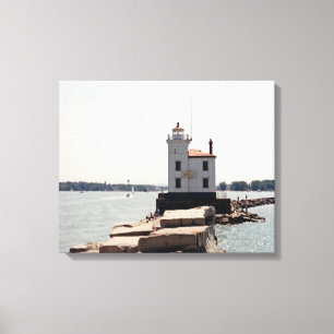 Lake Erie Lighthouse Canvas Afdruk
