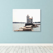 Lake Erie Lighthouse Canvas Afdruk (Insitu (Houten vloer))