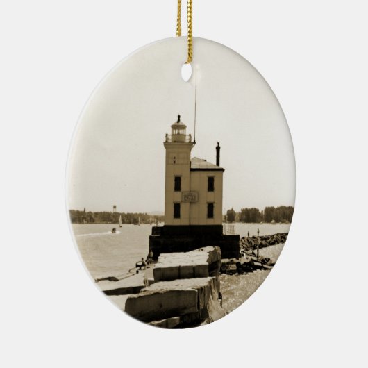 Lake Erie Lighthouse Keramisch Ornament (Rechts)