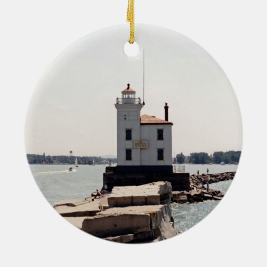 Lake Erie Lighthouse Keramisch Ornament (Achterkant)