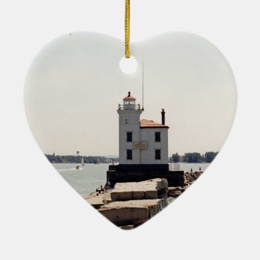 Lake Erie Lighthouse Keramisch Ornament (Achterkant)