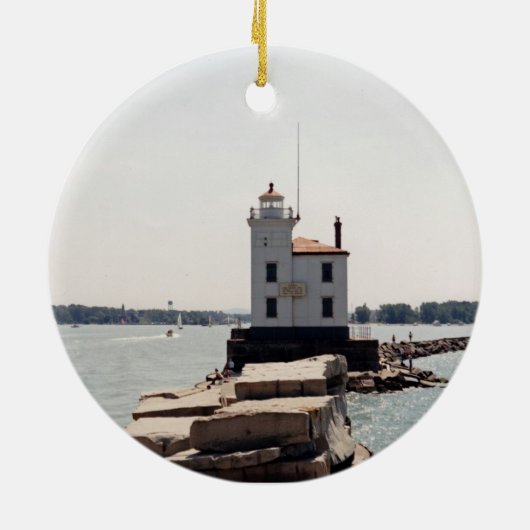 Lake Erie Lighthouse Keramisch Ornament (Achterkant)