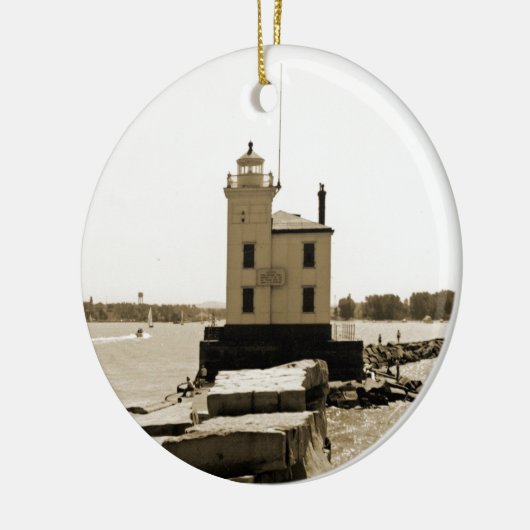 Lake Erie Lighthouse Keramisch Ornament (Links)