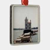 Lake Erie Lighthouse Metalen Ornament (Rechts)