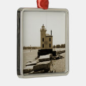 Lake Erie Lighthouse Metalen Ornament (Rechts)
