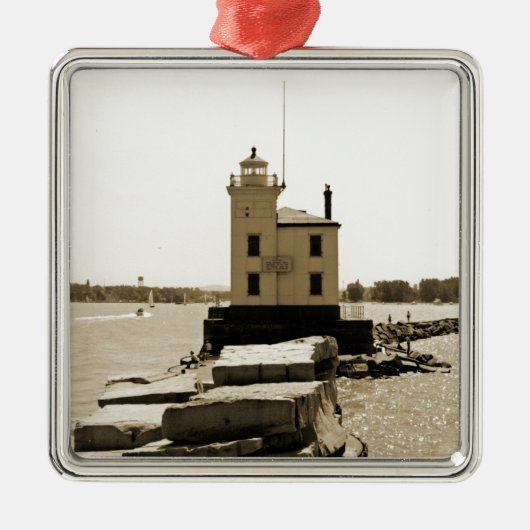 Lake Erie Lighthouse Metalen Ornament (Voorkant)