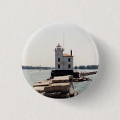 Lake Erie Lighthouse Ronde Button 3,2 Cm (Voorkant)