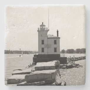 Lake Erie Lighthouse Stenen Onderzetter