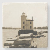 Lake Erie Lighthouse Stenen Onderzetter (Voorkant)