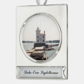 Lake Erie Lighthouse Verzilverd Banner Ornament (Links)