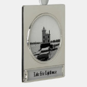 Lake Erie Lighthouse Verzilverd Banner Ornament (Rechts)