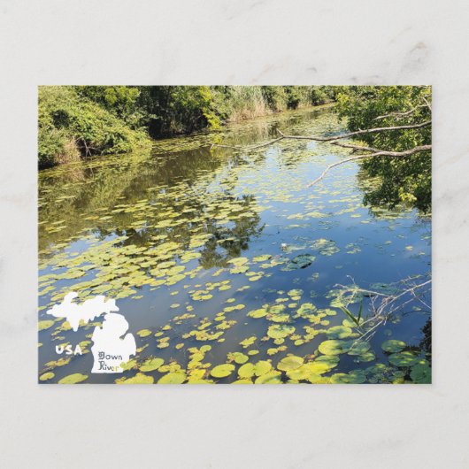 Lake Erie Metropark River Uitzicht met Logo Briefkaart (Voorkant)