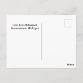 Lake Erie Metropark Turtle Log Horizontale Logo Briefkaart (Achterkant)