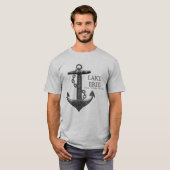 Lake ERIE noodlijdend nautisch piratenanker T-shirt (Voorkant volledig)