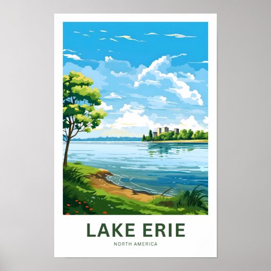 Lake Erie Noord-Amerika Reisprint Poster (Voorkant)