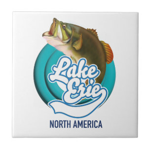 Lake Erie Noord-Amerika vissen logo Tegeltje