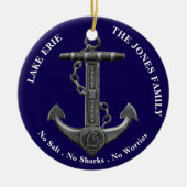 Lake ERIE Patriottisch noodlijdend nautisch anker Keramisch Ornament (Voorkant)
