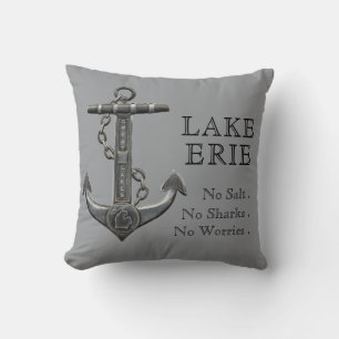 Lake Erie Patriottische Amerikaanse vlag anker pir Kussen