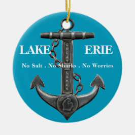 Lake Erie Patriottische noodlijdende ankerpiraat Keramisch Ornament